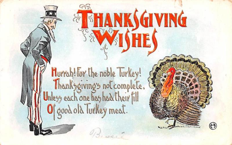 Thanksgiving Postcard Old Vintage Antique Post Card Uncle Sam