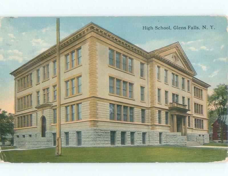 Divided-Back HIGH SCHOOL SCENE Glens Falls - Lake George New York NY E2433