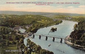 Birds Eye View Of Schuylkill River Taken From Balloon 1 Mile High Showing Reg...