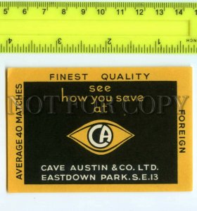 500212 CAVE Austin & Co Foreign Vintage match label