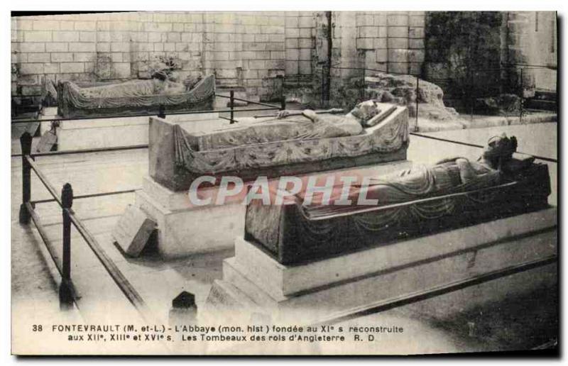 Old Postcard Fontevrault L & # 39abbaye The tombs of the kings & # 39Angleterre