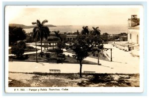 Early Parque Y Bahia Nuevitas Cuba Real Photo RPPC Postcard (K2)