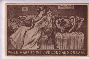 Couple on Couch, Sepia, Vintage Romance, Used Alberta 1910