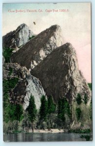 YOSEMITE NATIONAL PARK ~ Handcolored THREE BROTHERS 1906 Rieder UDB  Postcard