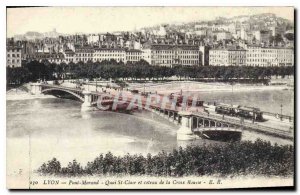 Old Postcard Pont Morand Lyon Quai St Clair hill of the Croix Rousse Tramway