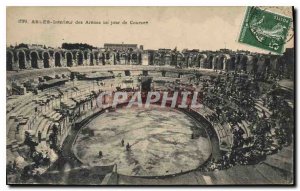 Old Postcard Arles Arenes inside of one day racing