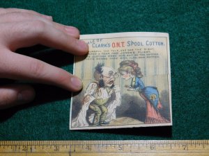 1870s-80s Clarck's ONT Spool Cotton Mechanical Card Victorian Trade Card #O