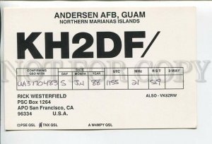 462887 1988 year Northern Mariana Islands Guam USA radio QSL card