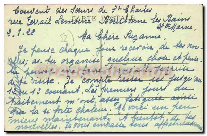 Postcard Old BOURBONNE Les Bains Vue Generale