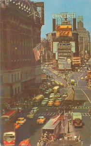 NYC New York Times Square, Chevrolet,  Ed Sullivan 1966 Chrome Postcard Used