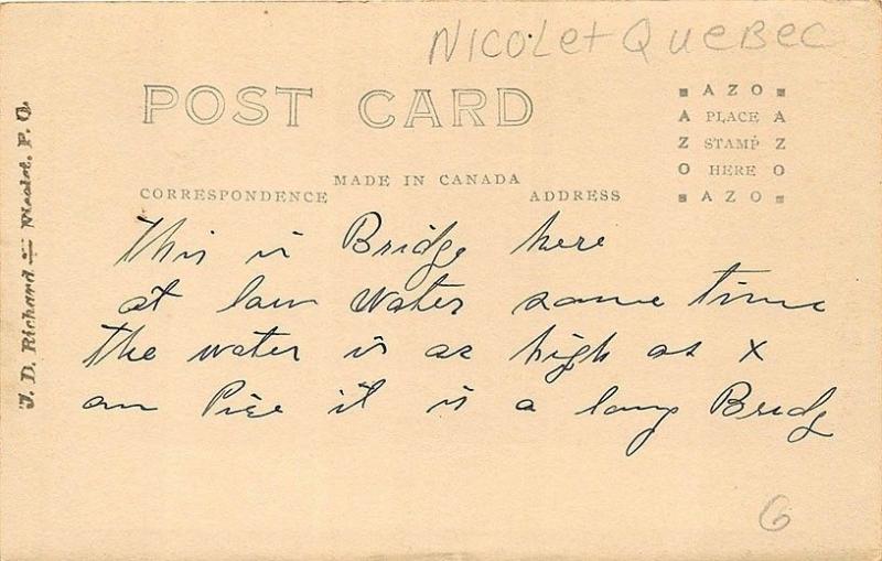 Pont De Nicolet Quebec Canada Iron Bridge Real Photo Postcard