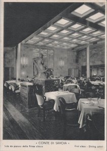 Postcard Ship Conte di Savoia First Class Dining Salon