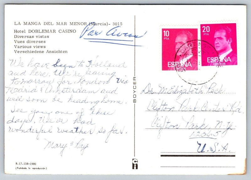 Doblemar  Hotel & Casino   Spain   Postcard