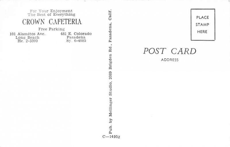 Crown Cafeteria Long Beach CA