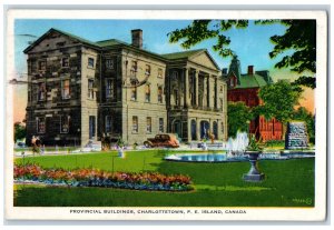 1938 Provincial Buildings Charlottetown Prince Edward Island Canada Postcard