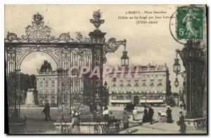 Old Postcard Nancy Place Stanislas iron grilles forge Jean Lamour