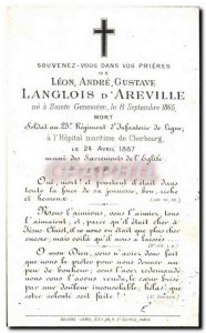 pious image Langlois D & # 39Areville did Sainte Genevieve 25th regiment of C...