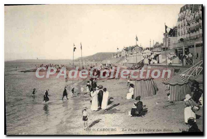 Postcard Old Carboug the beach has now Baths