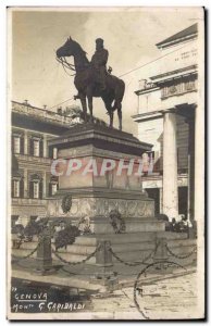 Old Postcard Italy Italia Genova Monumento Garibaldi