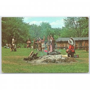 Postcard Native American Ceremony Grafton MA 1970s
