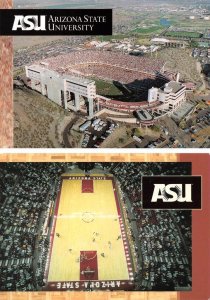 2~4X6 Postcards AZ Tempe ARIZONA STATE UNIVERSITY Football & Basketball Stadiums