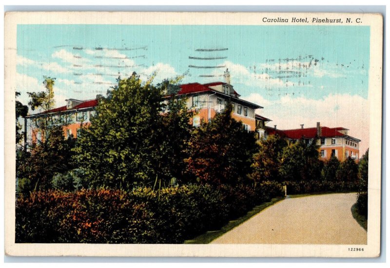 1940 Carolina Hotel Pinehurst North Carolina NC Vintage Posted Postcard