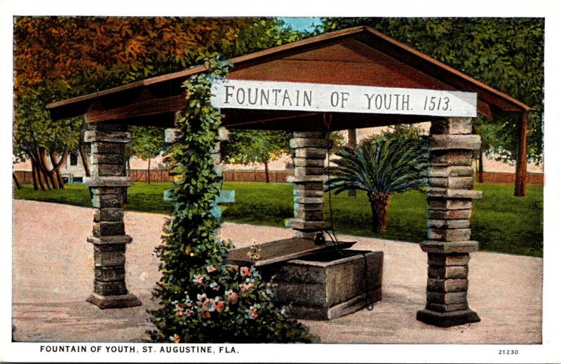 Florida St Augustine Fountain Of Youth Curteich