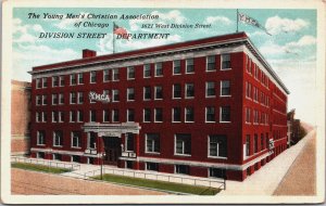 Young Men's Christian Association Chicago Division Street Illinois Postcard C202