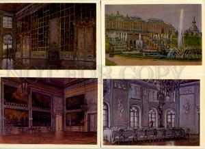 254019 RUSSIA Tsesevich Peterhof interiors SET of 24 postcards