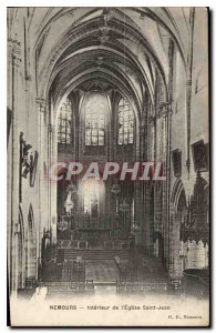 Postcard Old Nemours Interior of the Church of Saint John