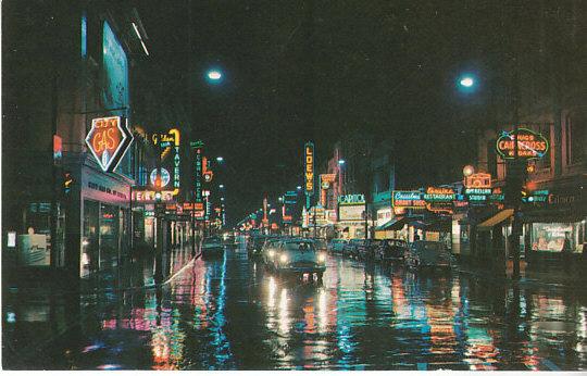 London, Ont.  Dundas Street at Night