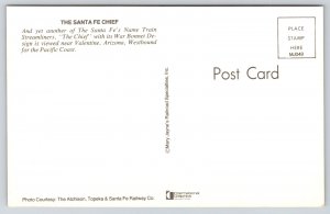 Train~Valentine Arizona~Santa Fe Chief Streamliner Westbound~Cliffs~1950s PC