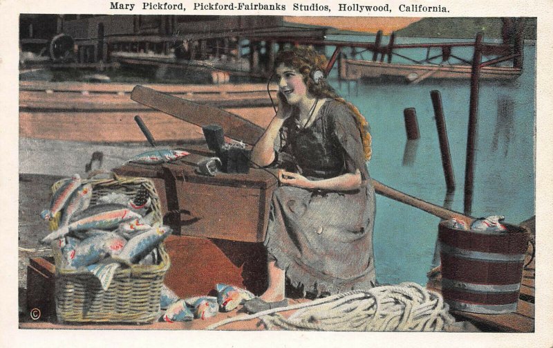 Mary Pickford, Pickford-Fairbanks Studios, Hollywood, CA, Early Postcard, Unused