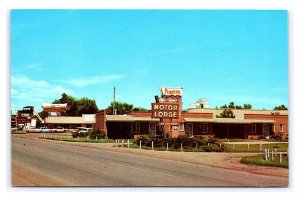 Pioneer Motor Lodge Minden Nebraska Postcard Old Cars Signs