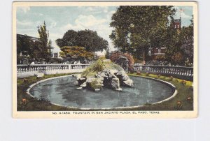 PPC POSTCARD TEXAS EL PASO RARE! FRED HARVEY FOUNTAIN IN SAN JACINTO PLAZA 