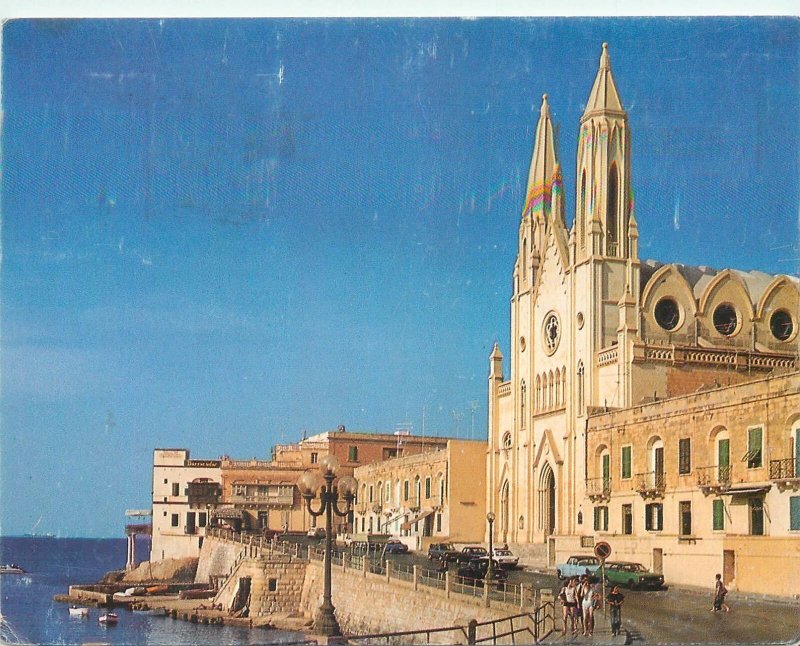 Postcard Malta St Julian's Tal Karmnu Church