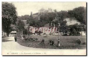 Old Postcard Uriage The walks and the castle