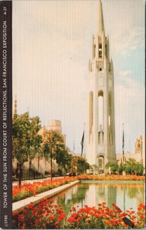 Tower Of The Sun San Francisco CA 1940 Exposition UNUSED Linen Postcard E50