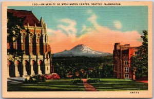 Seattle Washington WA, University of Washington Campus, School, Vintage Postcard