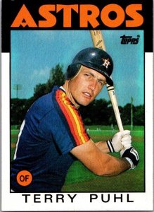 1986 Topps Baseball Card Terry Puhl Houston Astros sk10735