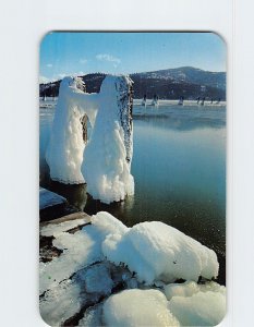 Postcard Draped by the Blizzard Lake Pend  Oreille Sandpoint Idaho USA
