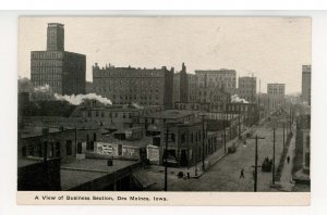 IA - Des Moines. View of Business Section ca 1907