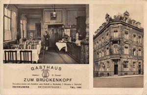 Heidelberg Germany Gasthaus Zum Bruckenkopf Real Photo Antique Postcard J76003 