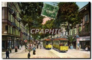 Postcard Old Tram Train Nice Avenue Station