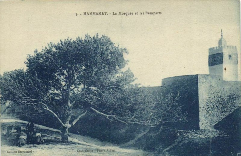 CPA AK TUNISIE HAMAMET La Mosquée et les Remparts (153275)