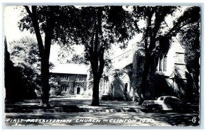 Clinton Iowa IA RPPC Photo Postcard First Presbyterian Church c1960's Unposted