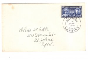 Newfoundland 1939 Royal Visit  Stamp,  Cover,  Holyrood