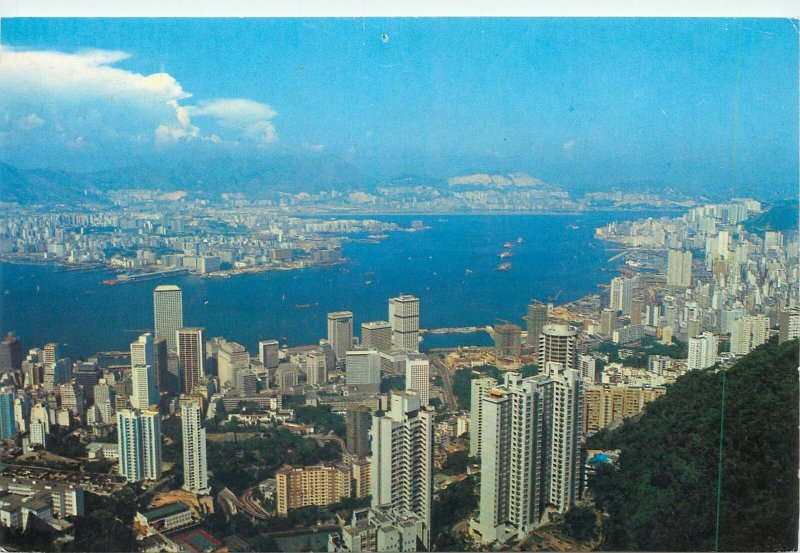 Postcard China Hong Kong Kowloon Peninsula Arial Panoramic View City