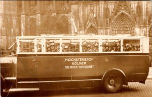 RPPC, Cologne, Germany HOCHSTENBACH'S KOLNER TOURIST TOUR BUS  Vintage Postcard