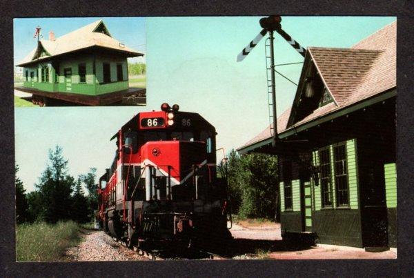 ME Bangor & Aroostook Railroad Train Station Oakfield Maine RR Postcard BAR PC